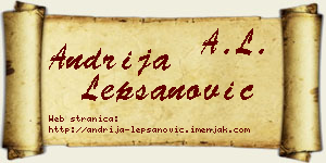 Andrija Lepšanović vizit kartica